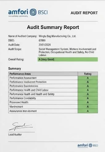 amfori BSCI audit document for the Camytonc factory