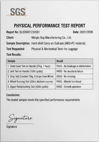 SGS physical performance test report
