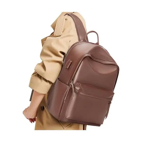 Lightweight Travel Backpack in PU Leather